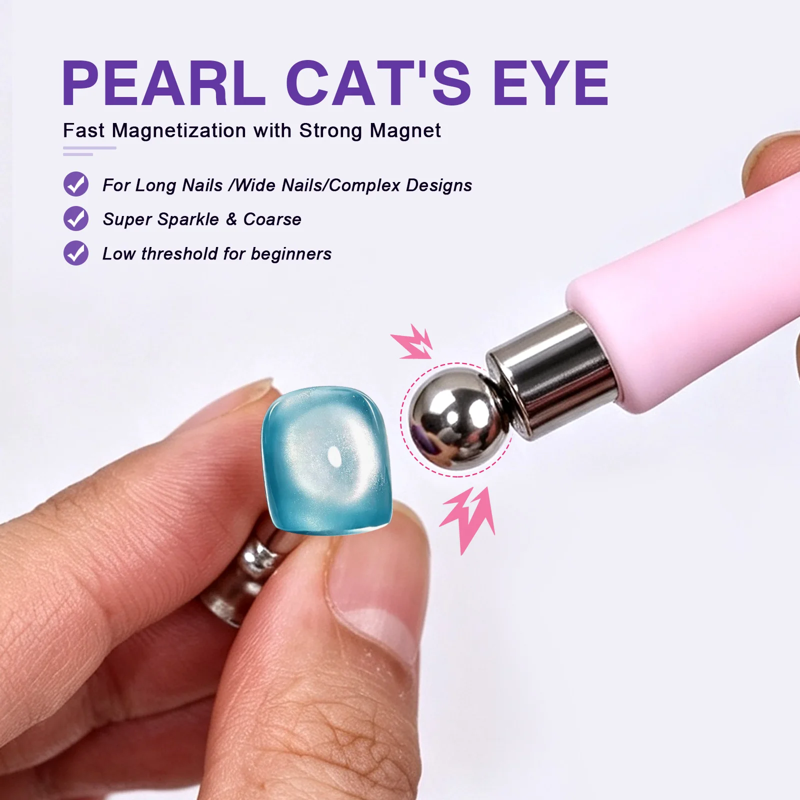 7-in-1 Katzenaugen-Magnetstab, Multi-Nagelwerkzeug, Glasperlen, breites Band, Planet, Kreuz, 5-Blütenblatt-Blume für Katzenaugen-Gel-Lack, DIY-Salon – Detail 5