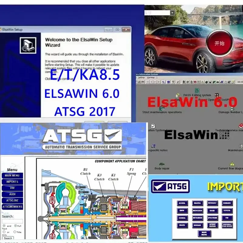 Newest ET/K 8.5 Support Online Update V/A/ G Car ElsaWin 6.0 2016 ATSG 2017 Automatic Transmissions Auto Repair Manual