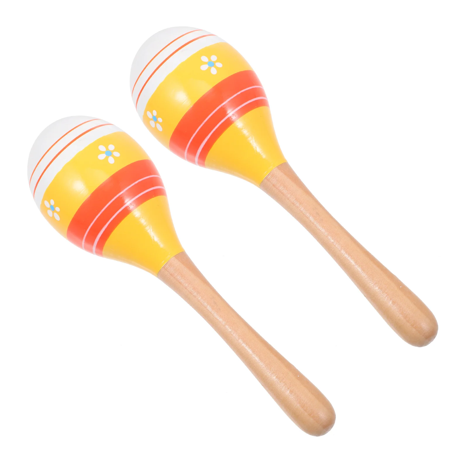 Wooden Toddlers Toys Striped Cartoon Maracas Orff Instruments Entertainment Style Musical Instruments Educational Plaything