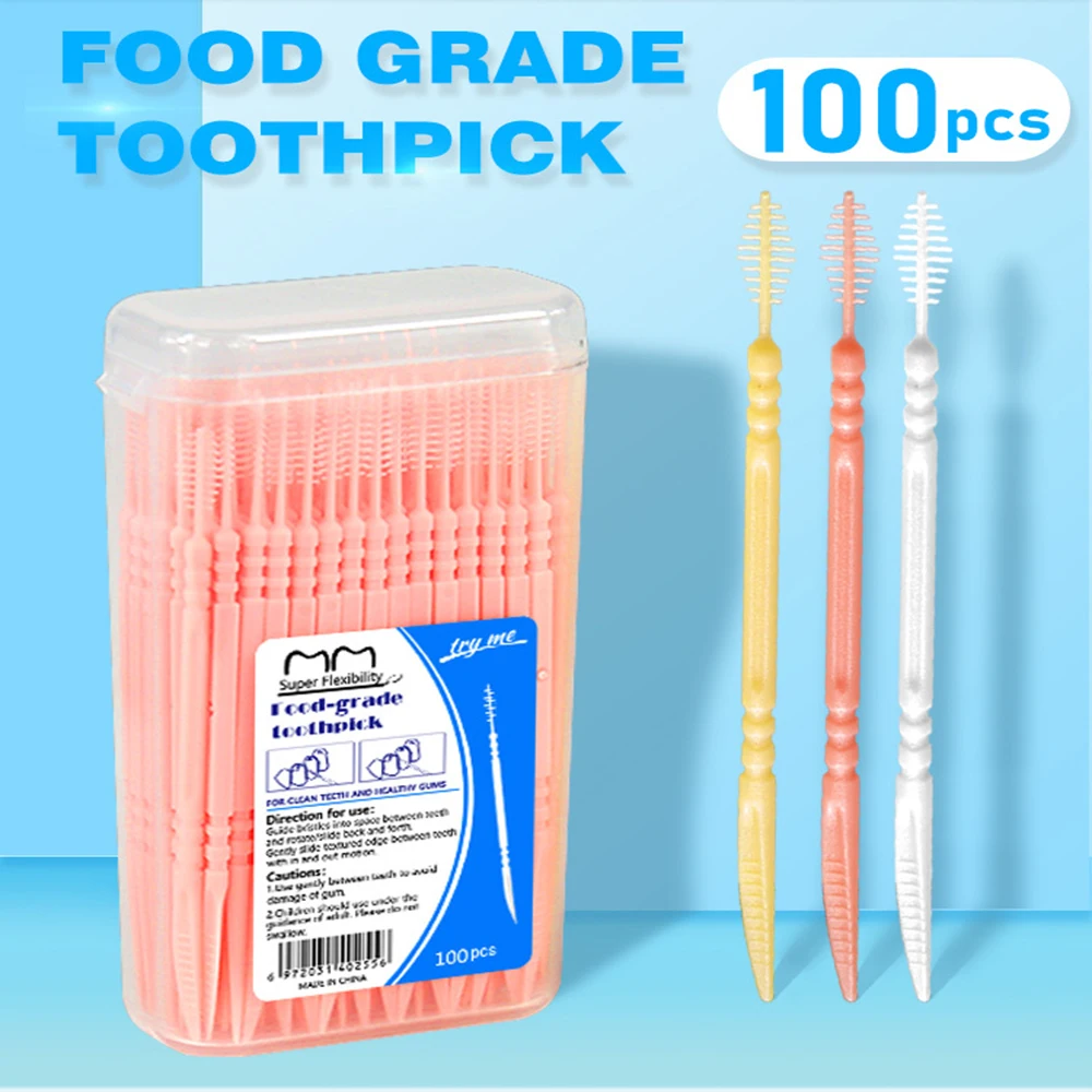 Portable ultra-fine toothpicks, disposable family box, double-head high-end personalized creative fruit sticks
