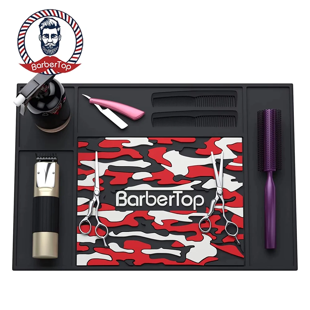Barbertop Anti-Skid Pad Non-Slip Silicone Heat Resistant Barber Station Tool Mat Salon Scissors Safety Accessory Barbershops