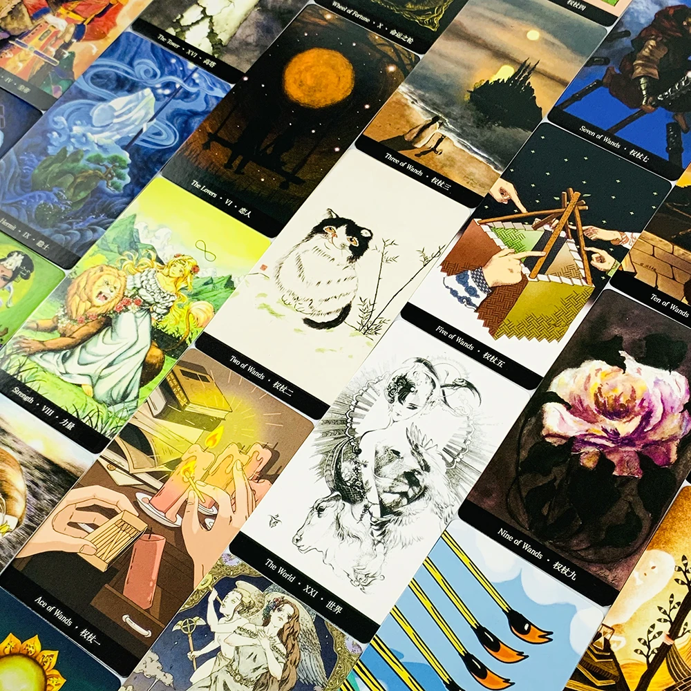 新しいタロットカード 78 枚の絶妙なオラクル占い占い版ボードゲーム、旅行、瞑想、精神的な練習に最適