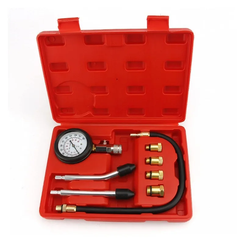 

Профессиональный тестер сжатия бензинового двигателя, комплект инструментов для манометра топливного цилиндра 0-300 фунтов на квадратный дюйм для легковых автомобилей, грузовиков, мотоциклов, 8 шт.