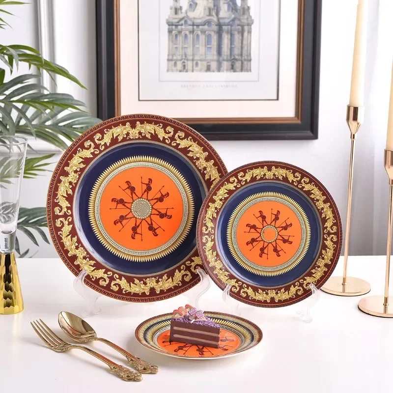 

European Hero Series Tableware Plate Dish Western Cuisine Dim Sum Display Dinner Plate Ceramic