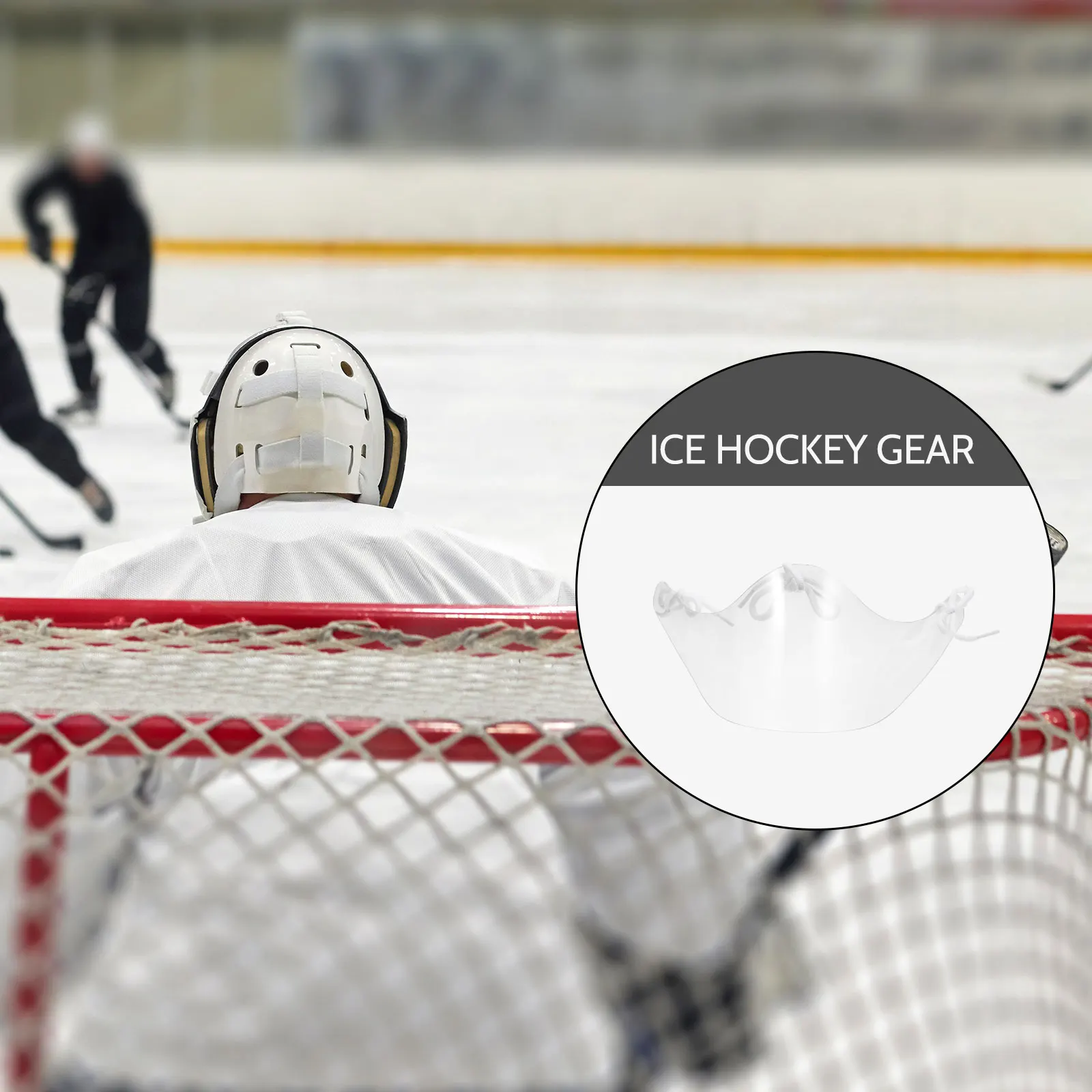 

Ice Hockey Gear Goalkeeper Face Protector PC Material Comfortable Guard Equipment Protect Neck Semicircle Style Strong