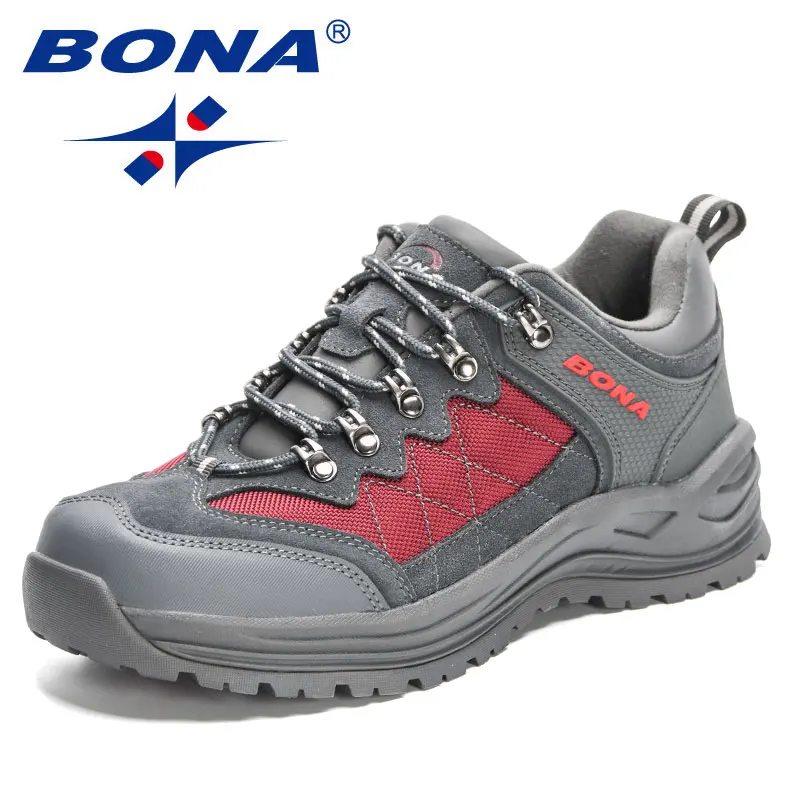 BONA 2023 New Designers Hiking Shoes Trekking Sneakers Men Shoes Man Trekking Walking Mansculino Fishing Camping Jogging Shoes