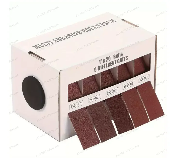 Drawing belt roll 25mm * 6m abrasive belt box 4 pumping 5 pumping 6 pumping emery cloth roll sandpaper roll box with shaft