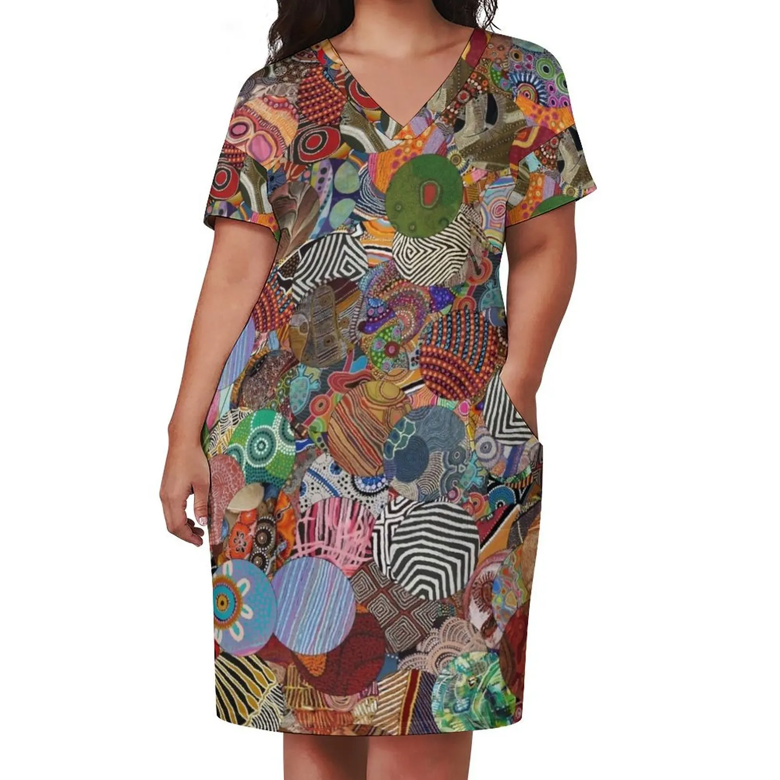 Indigenous Australian Art Loose Pocket Dress summer dresses Women