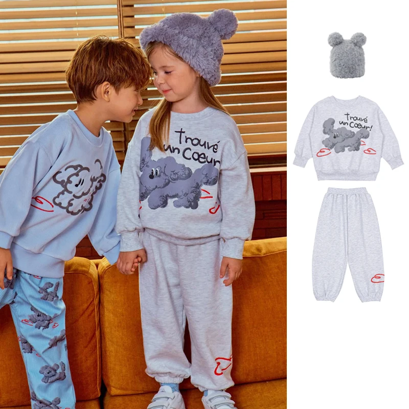 

Толстовки с капюшоном BE, детская одежда для мальчиков и девочек, детские толстовки с мультяшным принтом, брюки, новинка 2023 года, осенне-зимняя детская рождественская верхняя одежда