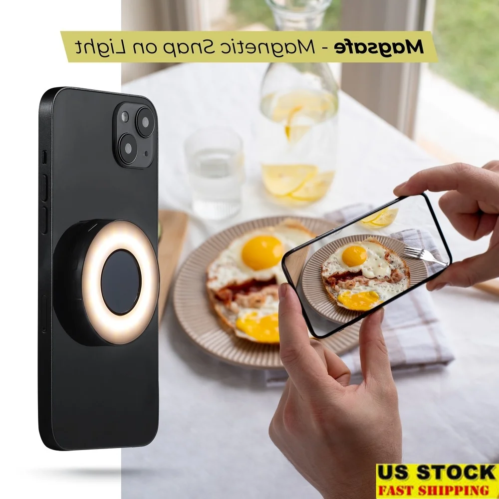 

Mini MagSafe Ring Light Adjustable Color Temperature 2500k to 9000k 36 LED Bulbs Magnetic Portable Light iPhone Photography