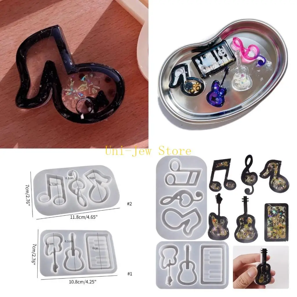 

40GB Instrument Note Silicone Mold Resin Shaker Mold DIY Pendant Keychain Jewelry Making Tools DIY Craft Supplies