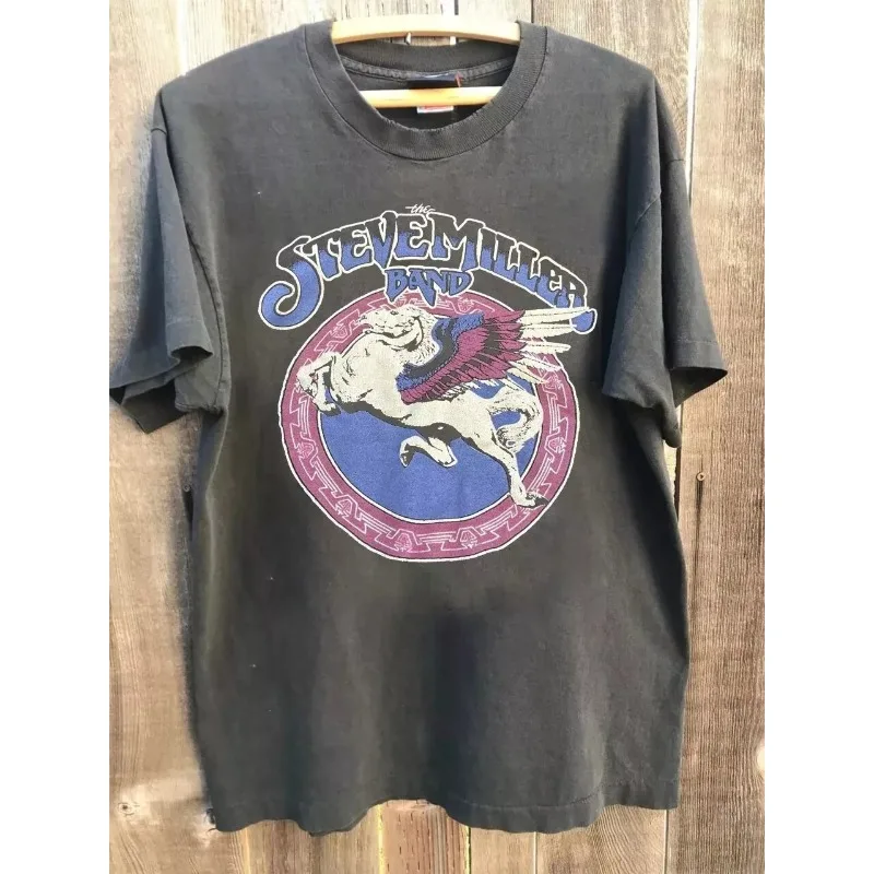 Steve Miller Charcoal Grey T-shirt Men's T-shirt Summer Unisex Y2K Casual Fashion T-shirt 2026