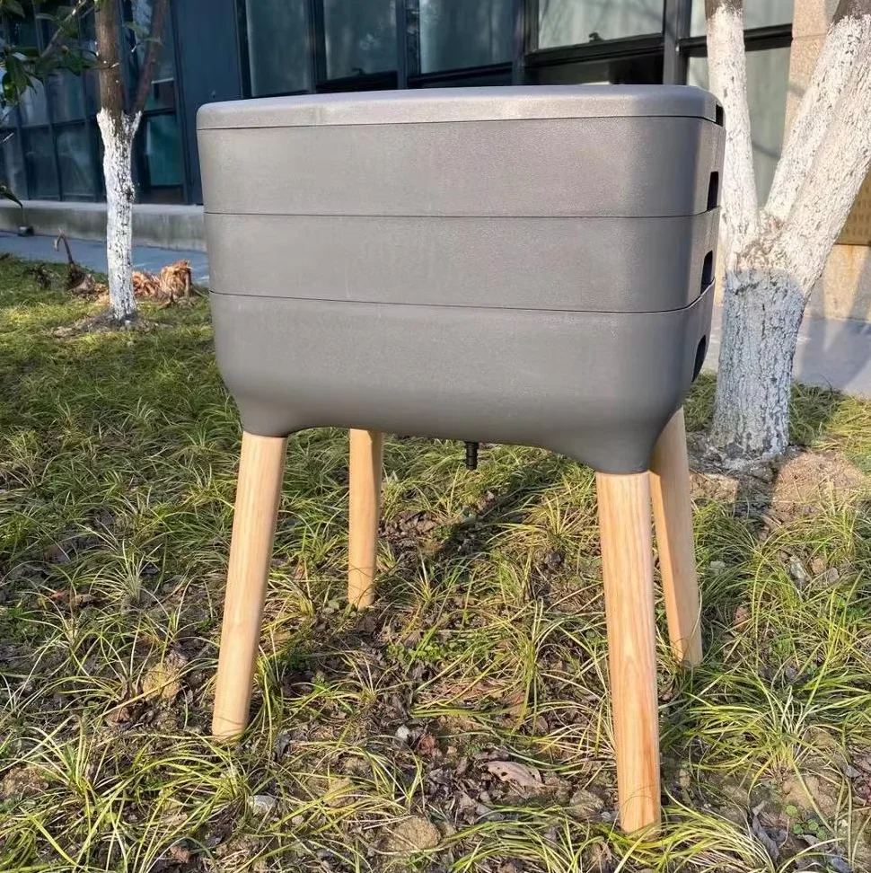 

Factory Compost Bin With Wood Legs Worm Farm Composter Bin