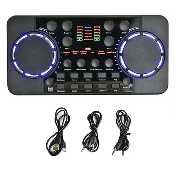 V300 Pro sound card Bluetooth compatible audio interface mixer DJ digital effect noise reduction console USB recording