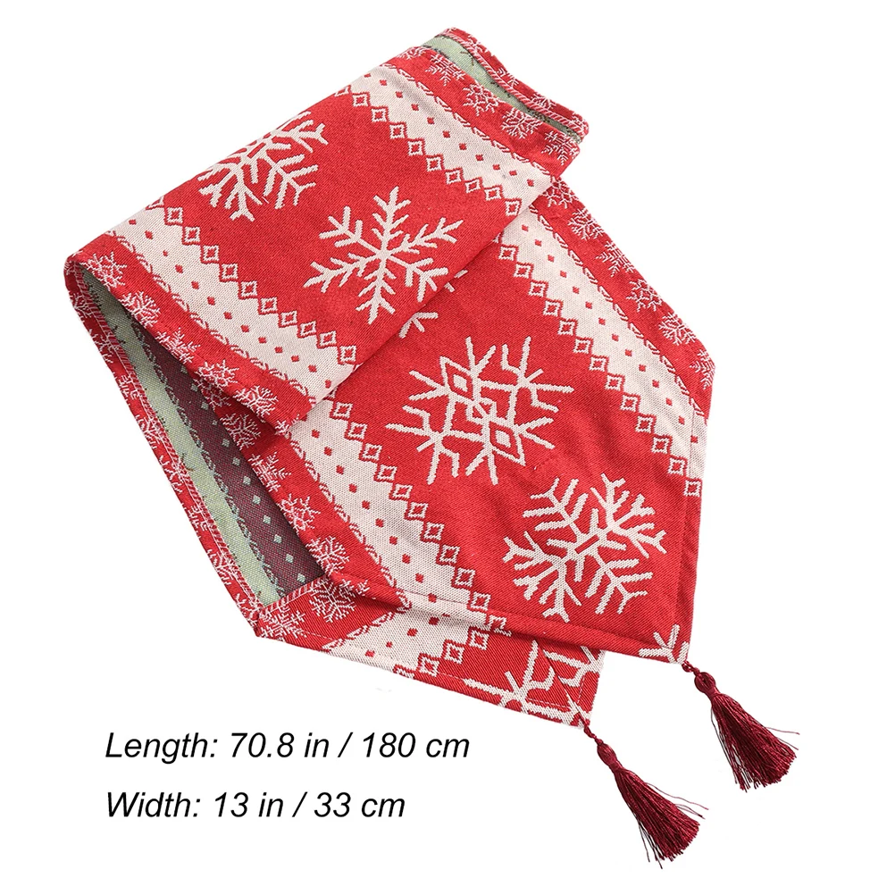 

Snowflake Runner Christmas Red Cotton Table Cover For Dining Tea Table Holiday Decor Household Tablecloth Dust Oil