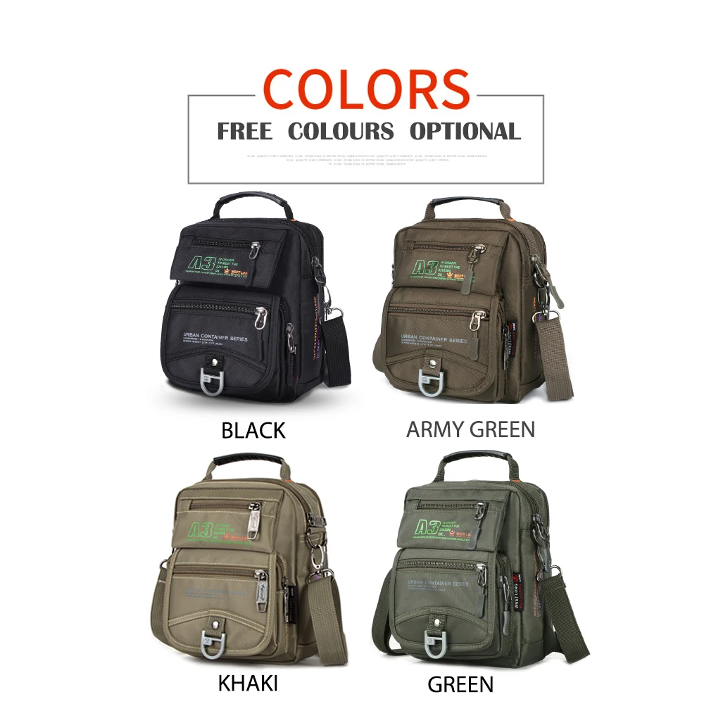 Tactical Men Messenger Nylon Bag Outdoor Army Multifunction Travel Bag Waterproof Phone Shoulder Military Crossbody Pockets 3705