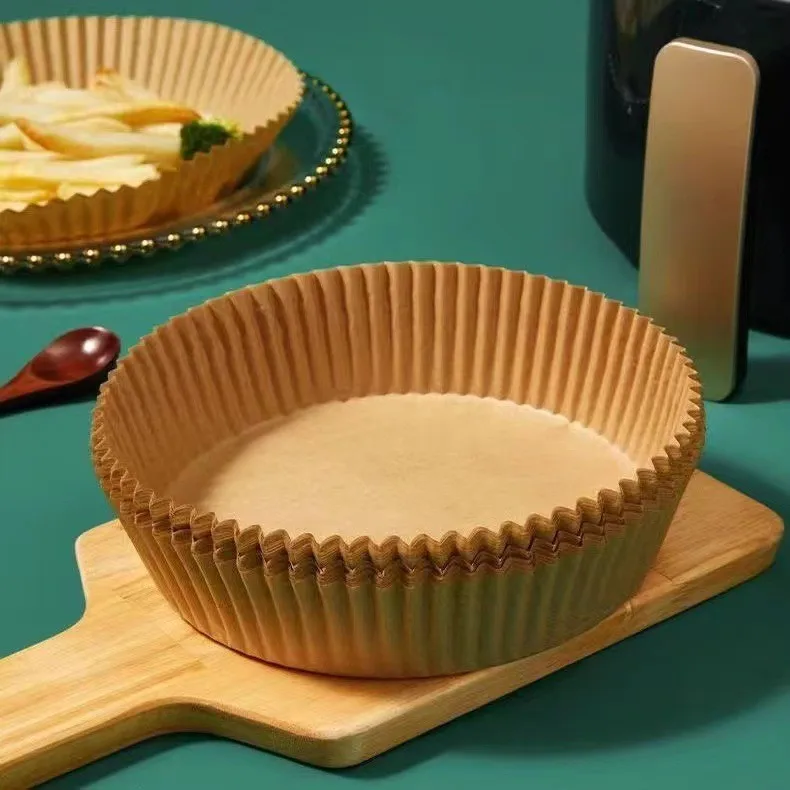 Air Fryer Special Paper Tray, High Temperature Resistant, Oil Absorbing Paper Pad, Food Oven, Baking, Barbecue, Circular