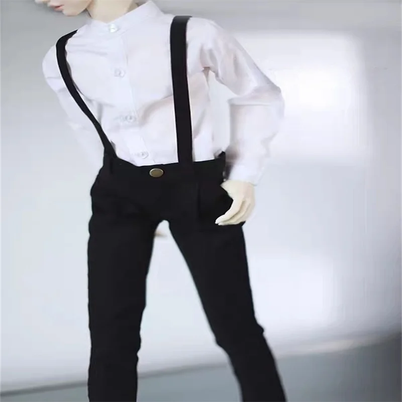 BJD doll clothes for 1/3 1/4 SD17 POPO68 Uncle size fashion new versatile black pencil pants suspenders pants black and white