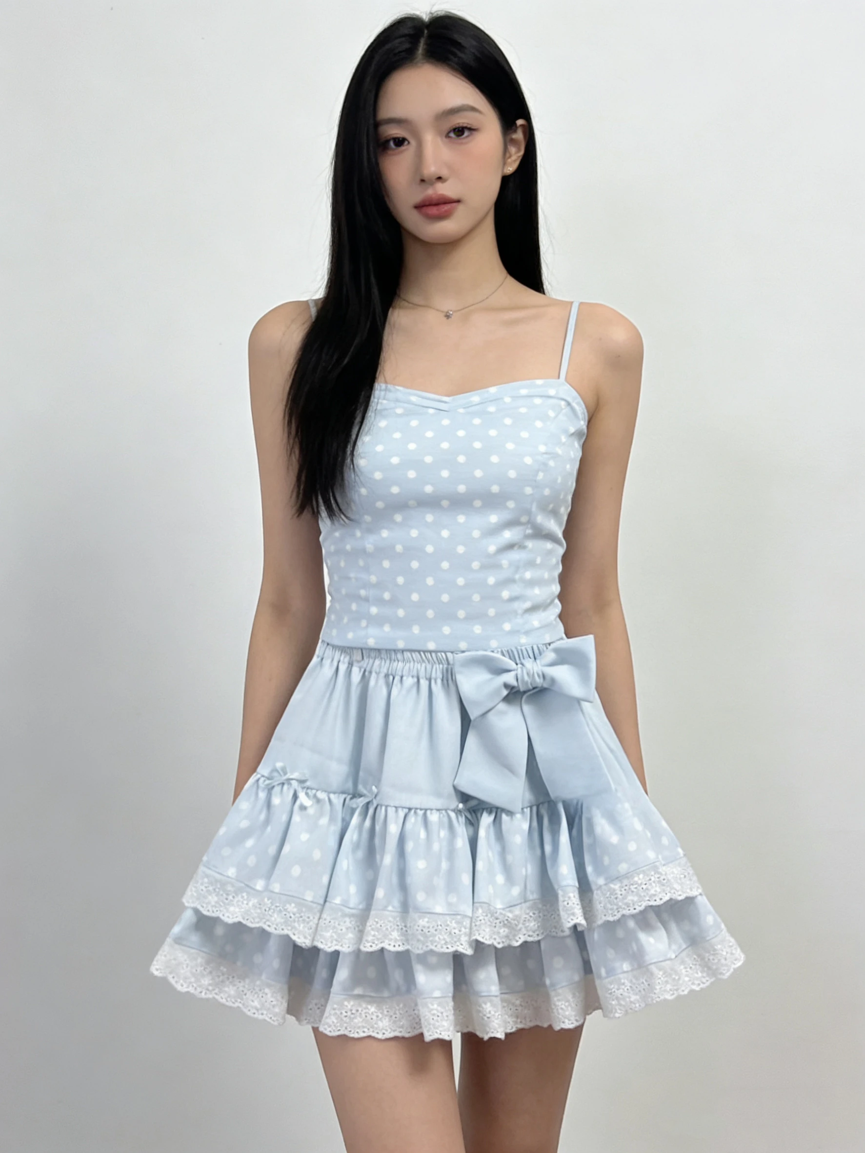 

Y2k Japan Kawaii Short Party Skirts 2000s Harajuku Vintage Lace Dot Patchwork Sweet Lolita Summer Mini Skirt Elegant Cake Skirts