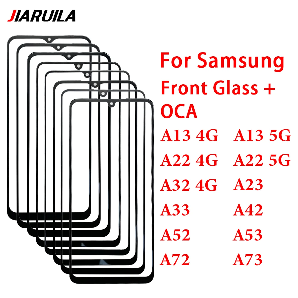 New Screen Front Glass Laminated OCA For Samsung A13 4G A22 5G A23 A32 5G A33 A42 A52 Touch Screen Panel Outer Glass Plate Cover