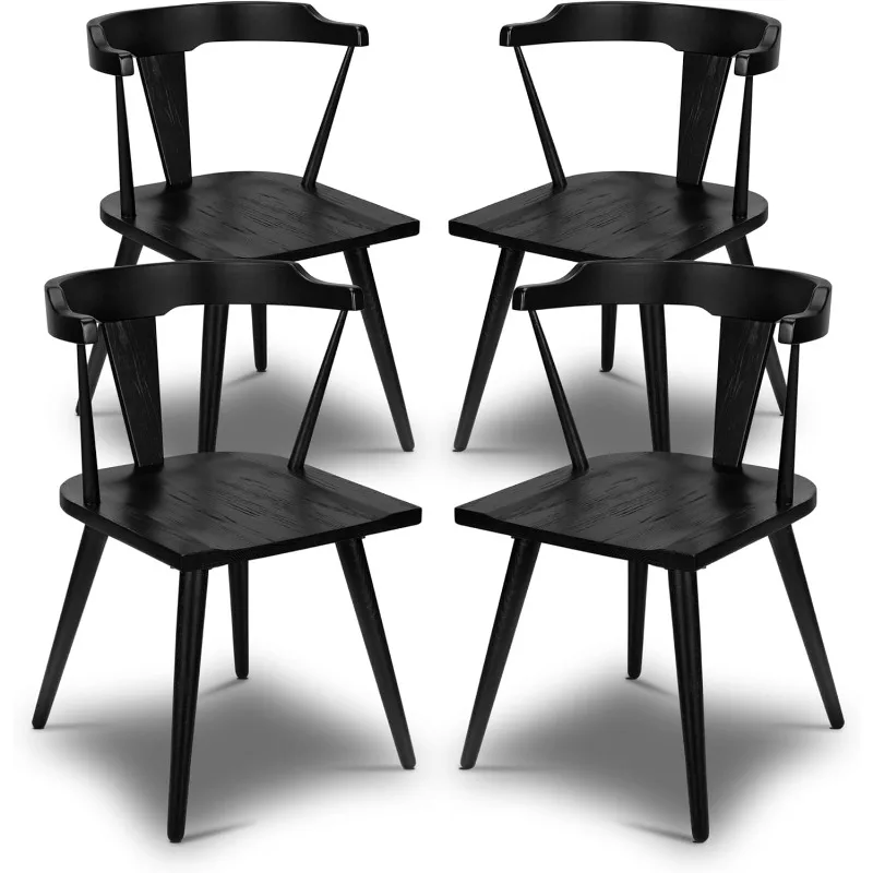 Enzo Esszimmerstühle, 4er-Set, Schwarz