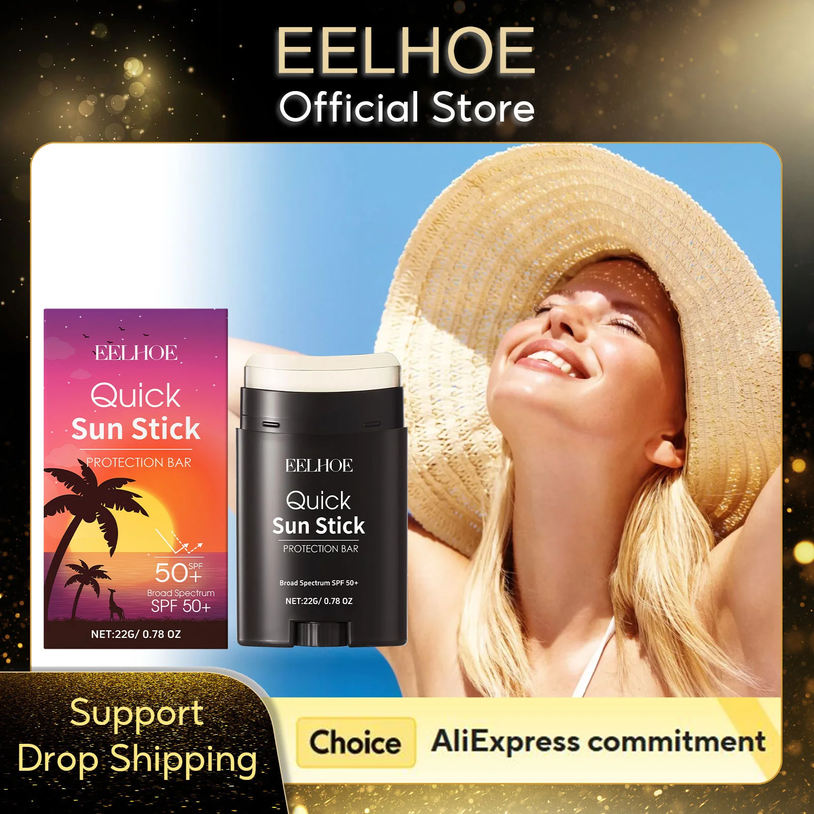 EELHOE Sun Cream Spf50 Anti UV Protection of the Skin Deep Hydration Centella Asiatica Skin Care Moisturizing Face Sunblock 22g
