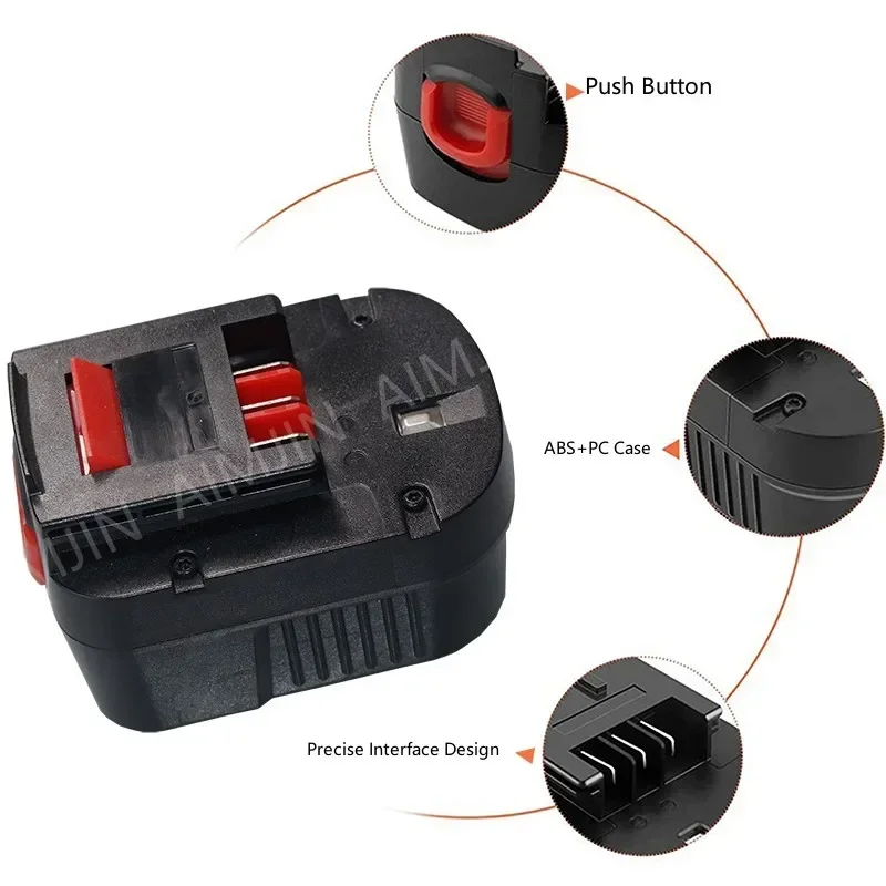 12V For Black & Decker  4000mah tool battery 6000mAh superior A12 a12ex fsb12 fs120b HP12 lithium ion replacement