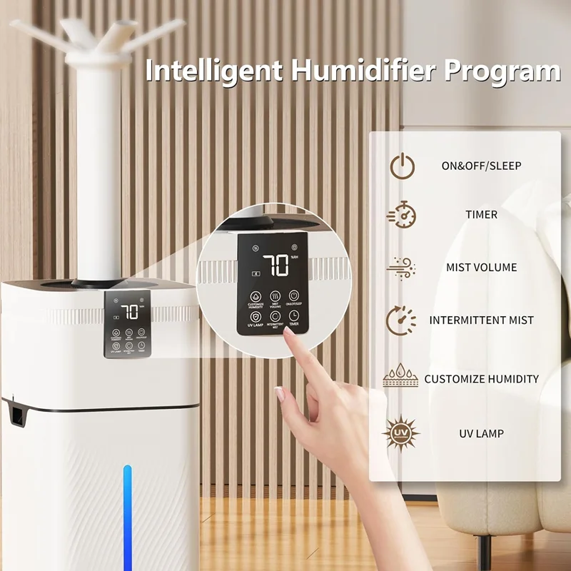 30L Humidifiers Commercial Humidifier High Capacity Humidifier Remote Control, Touch, Wifi Control Supermarkets And Vegetable