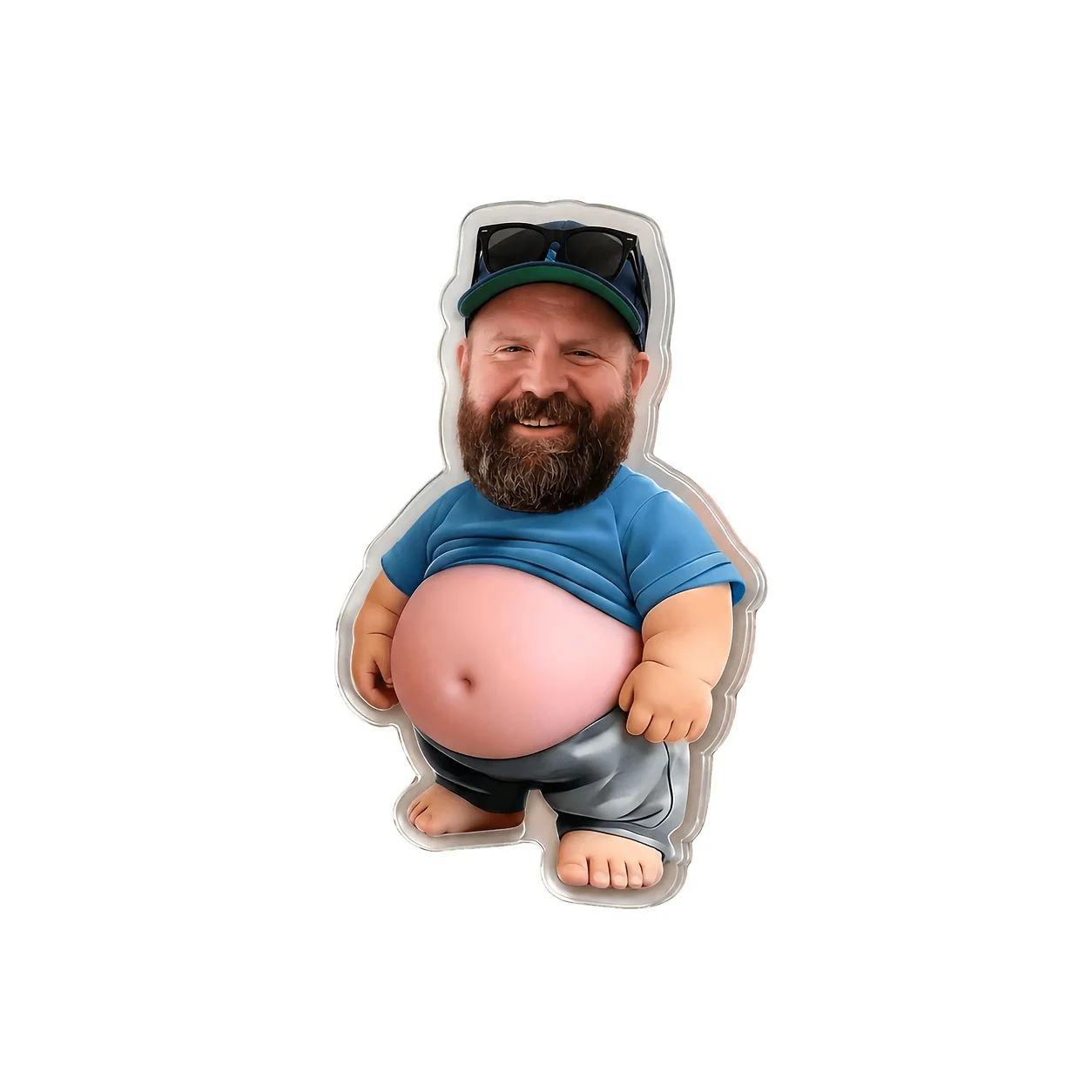 Customization Doctor's appearance 3D Belly Pinching Fridge Magnet Custom Face Belly Anti-Collision Acrylic Fridge Magnet,Squeeze