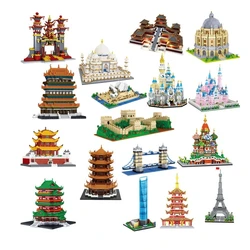 Magic Mini Blocks Chinese Castle Palace Tower Architecture Building Bricks Fun Toys for Challenge Adult Gifts Girl Present Lezi