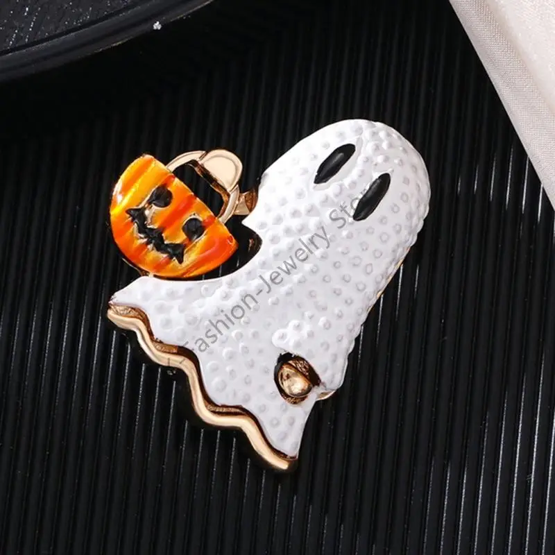 Q6PF الشبح الأبيض وتصميم اليقطين بروش لحدث Halloweens