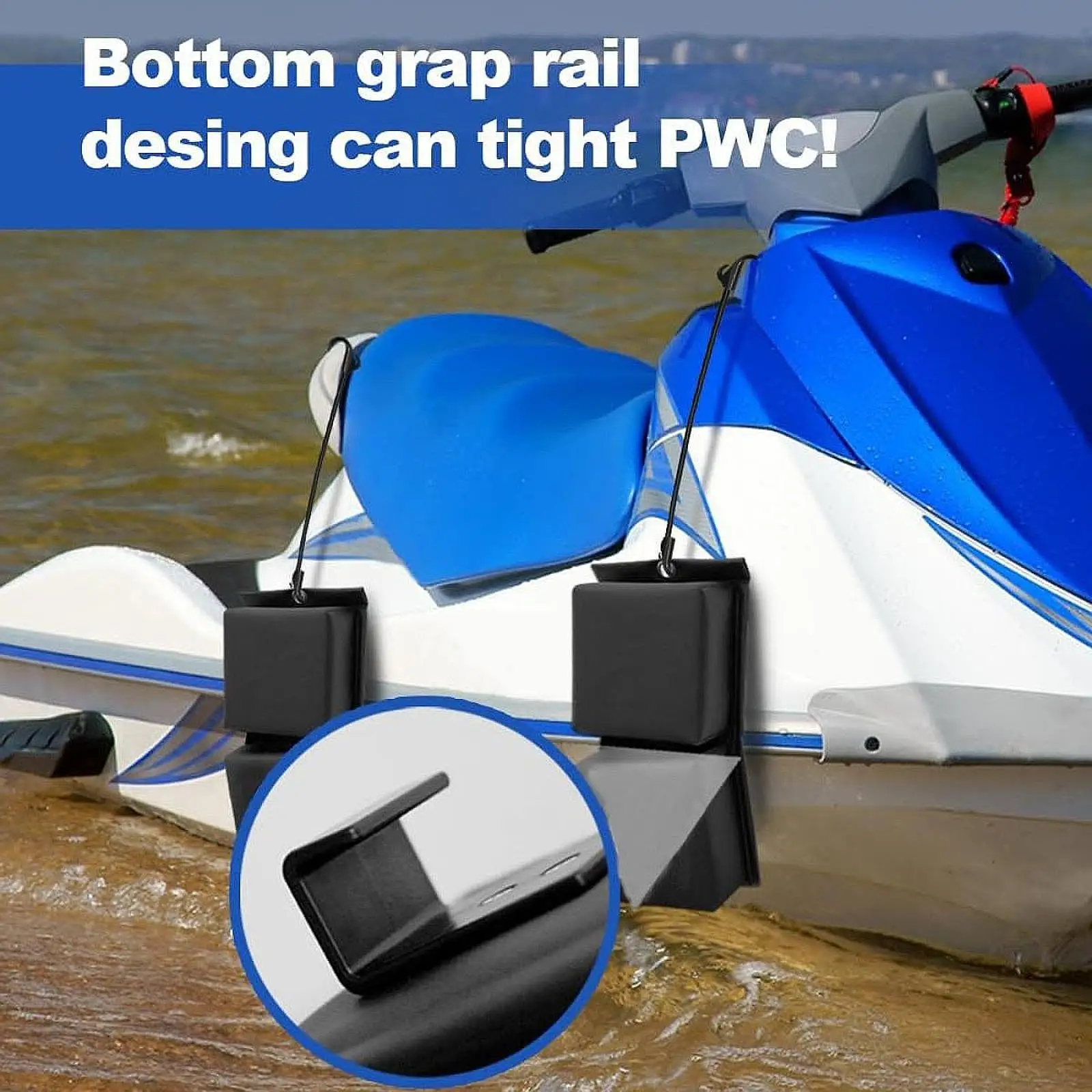 

2x Pwc Boat Удобная защита для стыковки с эластичными шнурами Черный
