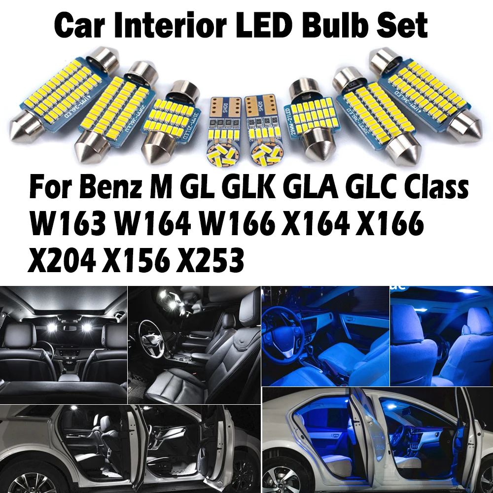 Canbus For Mercedes Benz M GL GLK GLA GLC Class W163 W164 W166 X164 X166 X204 X156 X253 Car Bulbs LED Interior Reading Light Kit