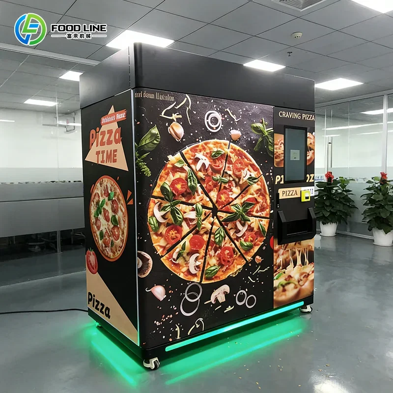 FOODLINE Campus Outdoor Pizza Vending Kiosk Anti Dust Inner Liner Quick Bake 24H Self Service Equipment