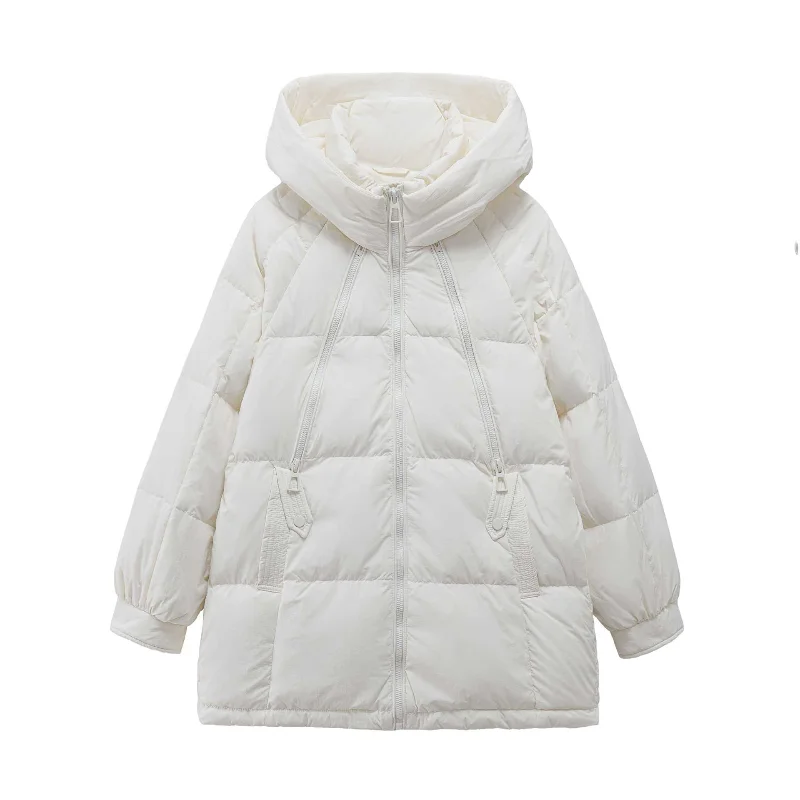 Piumino di media lunghezza 2025 Nuovo arrivo invernale Taglie forti per donne curvy - Cappotto alla moda per pendolari con cappuccio oversize e ispessito