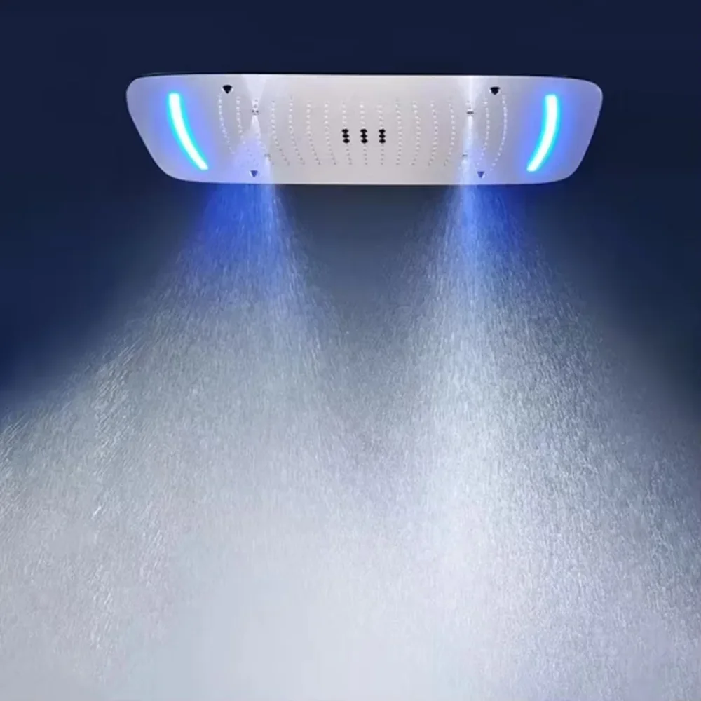 

New Design Bathroom Acssories Romantic LED Change Overhead Big Shower Head iling Mounted Rain Waterfall LED Shower Panel