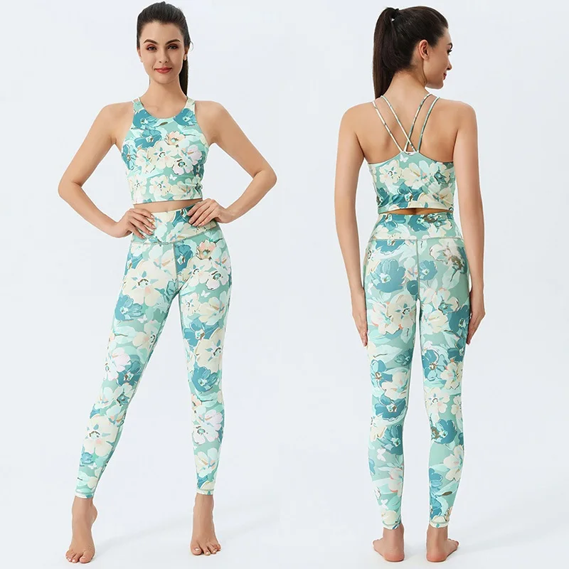 Cloud Hide Camouflage Yoga Set Gym Sports Wear Women S-XXL Clothes Workout Pants Leggings Top Bra Shirt Fitness Suit Sportswear