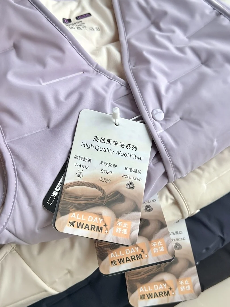 เสื้อกั๊กขนสัตว์ผสม Mo Wei Home Fce สำหรับผู้หญิง สไตล์ลำลองอเนกประสงค์ เสื้อกันหนาวผู้ชาย สำหรับคู่รัก กระดุมเดี่ยว คอวี