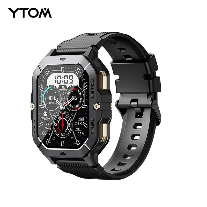 YTOM C28  Sport 1ATM waterproof Smart Watch For Men Women Gift Full Touch Screen Fitness Watches Bluetooth Calls IP68 PK C26