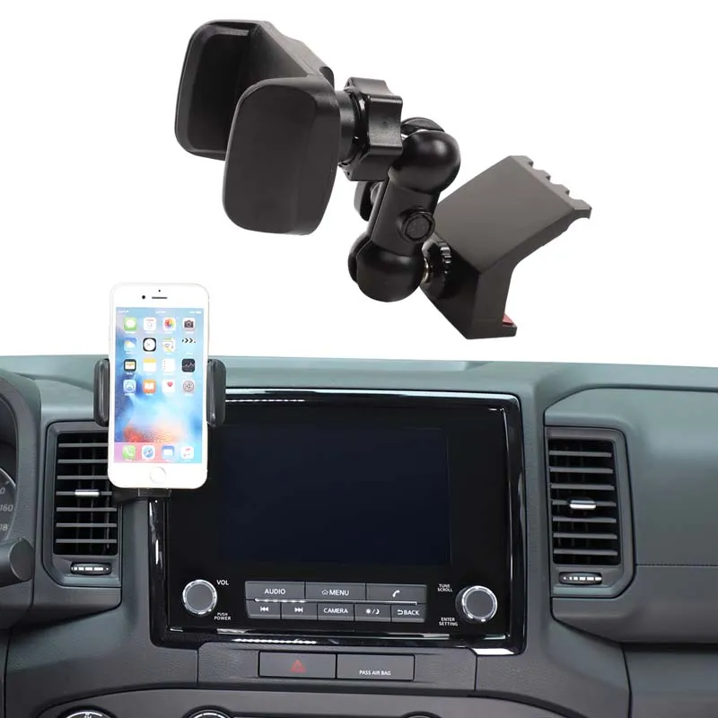 

1Pcs ABS black For Nissan Frontier 2022+ car central control air outlet mobile phone holder interior modification accessories
