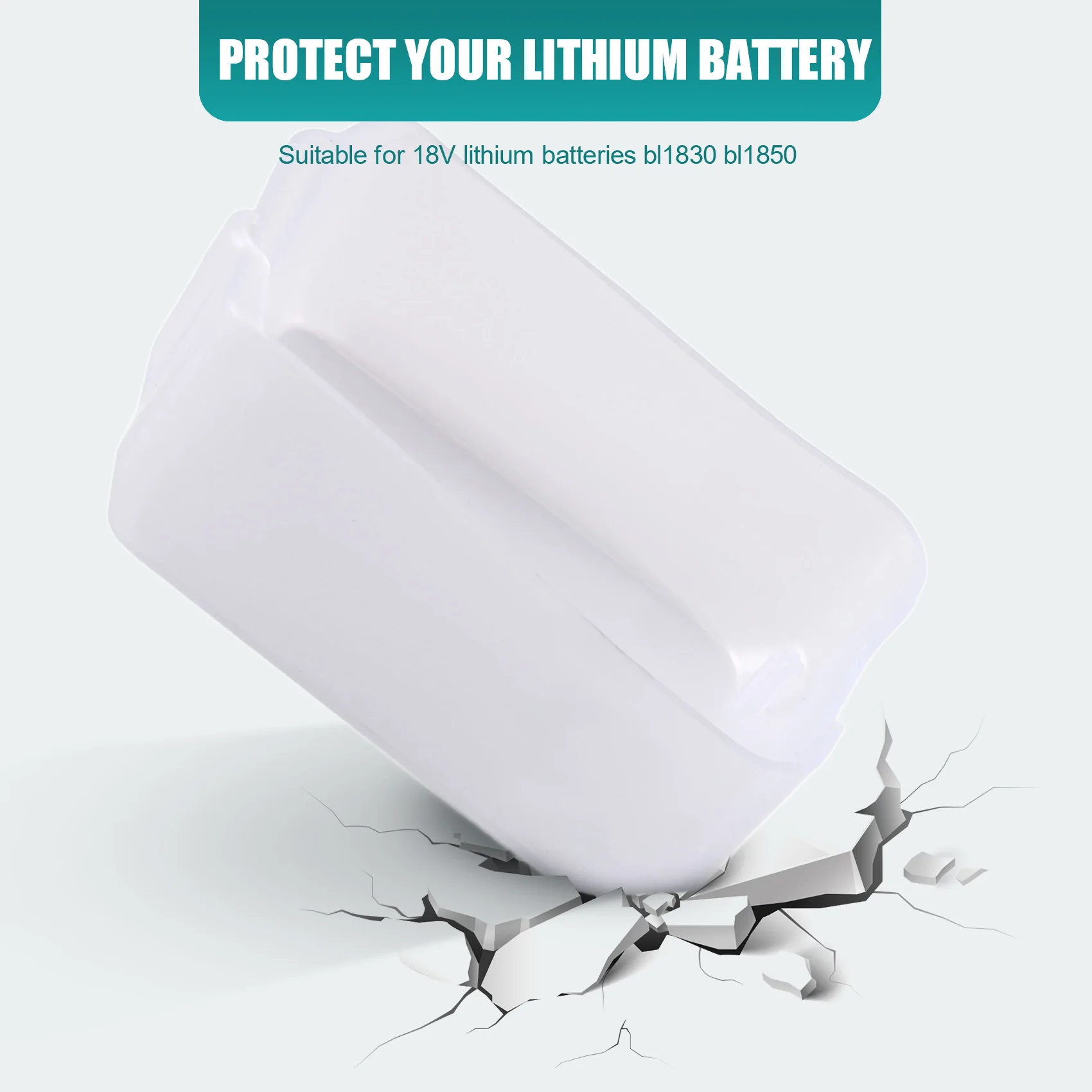 ABQU Lithium Battery Protective Cover for BL1830 BL1850 18V, Anti-Drop Waterproof Non-Slip Shell