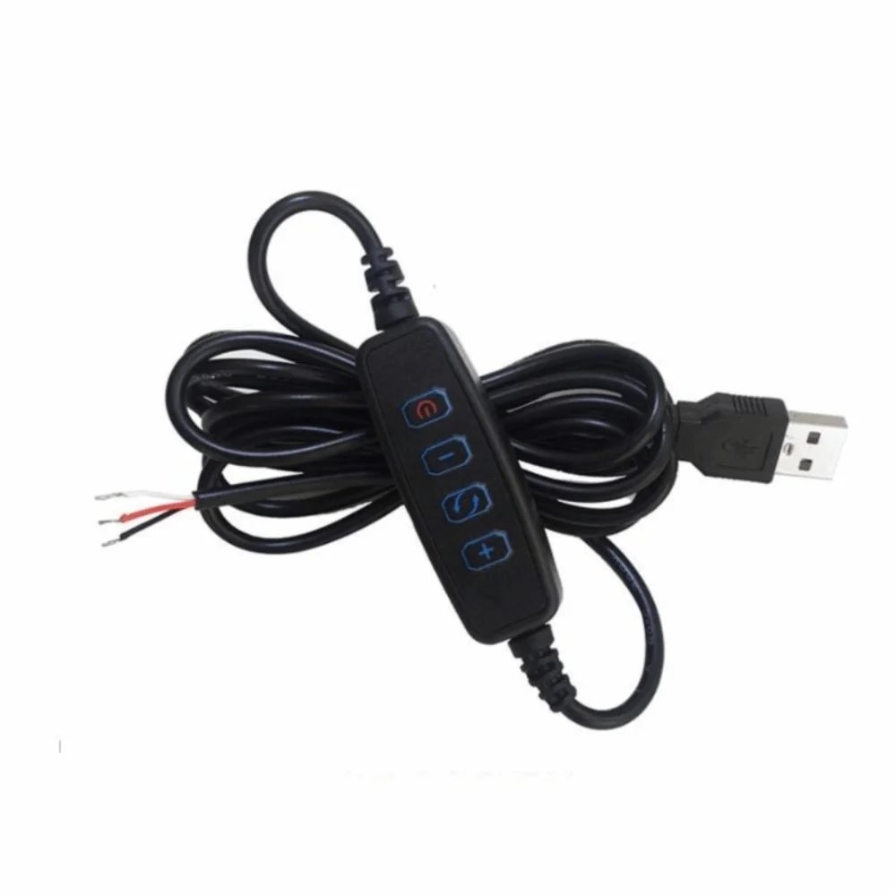 Brightness Adjustable LED Dimmer Cable ON OFF Switch Delay Off Function USB LED Controller USB Powered Color Temperature Control