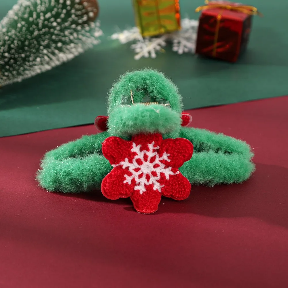 عيد الميلاد أغطية الرأس عيد الميلاد مشبك شعر شجرة عيد الميلاد القرش كليب سانتا كلوز انتزاع كليب الكرتون دبوس الشعر ندفة الثلج مشبك شعر الطرف #2