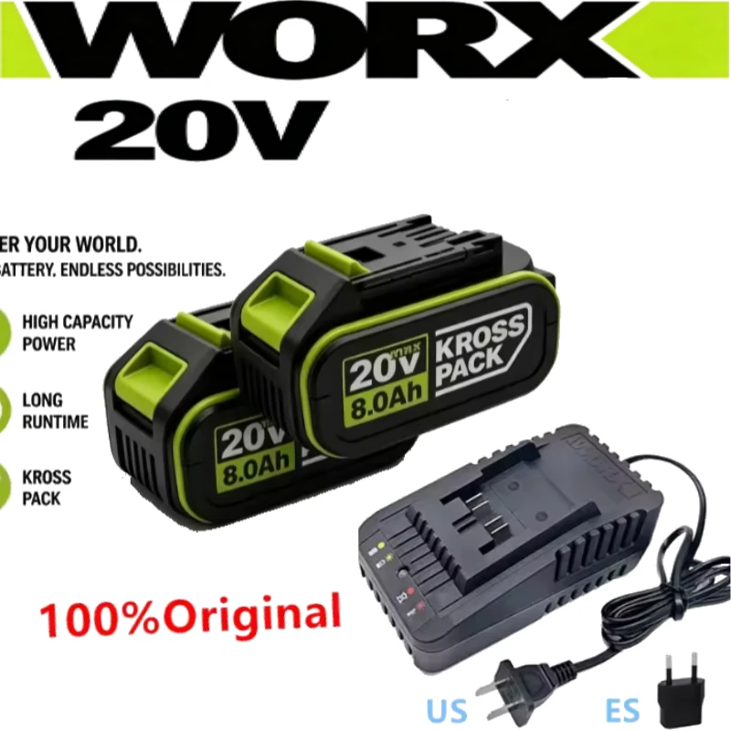 worx batteries 20v 6.0Ah Genuine Rechargeable Battery Pack, Reliable Power Supply  Heavy‑Duty WORX Cordless Garden & Power Tools