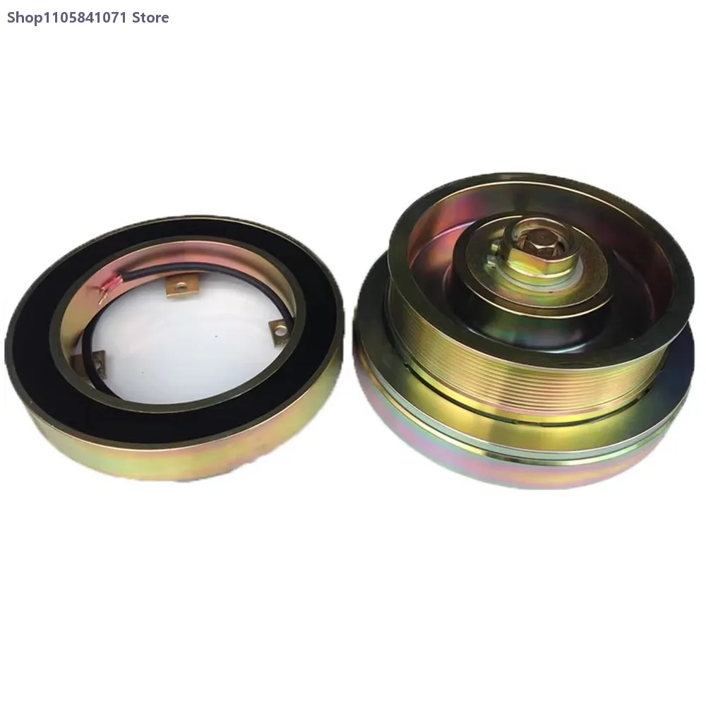 Automotive AC Compressor Clutch Pulley 10PK 180mm 24V Electromagnetic Clutch Replacement for Car Air Conditioning System