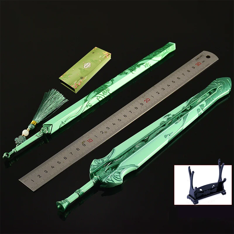 Espada de juego Xianjian: espada de mar azul y cielo claro, edición de caja de regalo de juguete artesanal totalmente metálica de 30cm, una gran regalo, colecciones de Katana