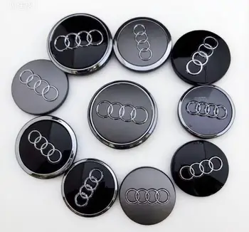 適用於Audi A3 A4 A5 A6 A7 S4 S6 Q5 Q3 Q7 RS7 的 4 件組汽車造型輪圈蓋標誌 60mm 61mm 68mm 69mm 輪圈中心蓋 8 最佳銷售 奧迪A3輪圈中心蓋 - №3