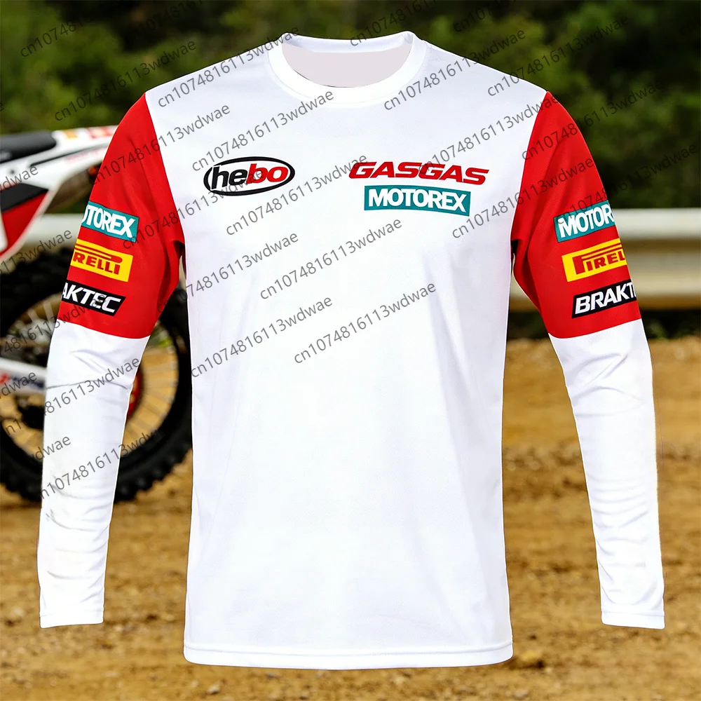 Camiseta de manga larga GASGAS Hebo MOTOREX BRAKTEC para hombre, transpirable, para carreras, todoterreno, para motociclistas, fans del motociclismo, ropa de calle, equipo de verano