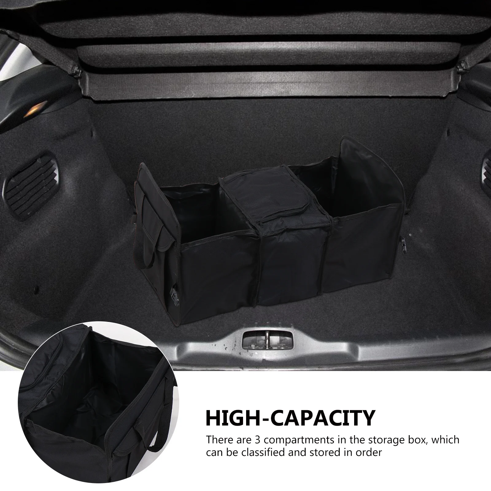 

Car Trunk Storage Organizer Heavy Duty Oxford Material Foldable Box for Tools Groceries Emergency Gear Sport Equipment