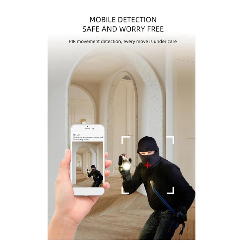 1 ชุด Wifi HD กล้องเครื่องบันทึกเสียงการตรวจจับการเคลื่อนไหวภายในบ้านการเฝ้าระวังกล้องวิดีโอสีขาว